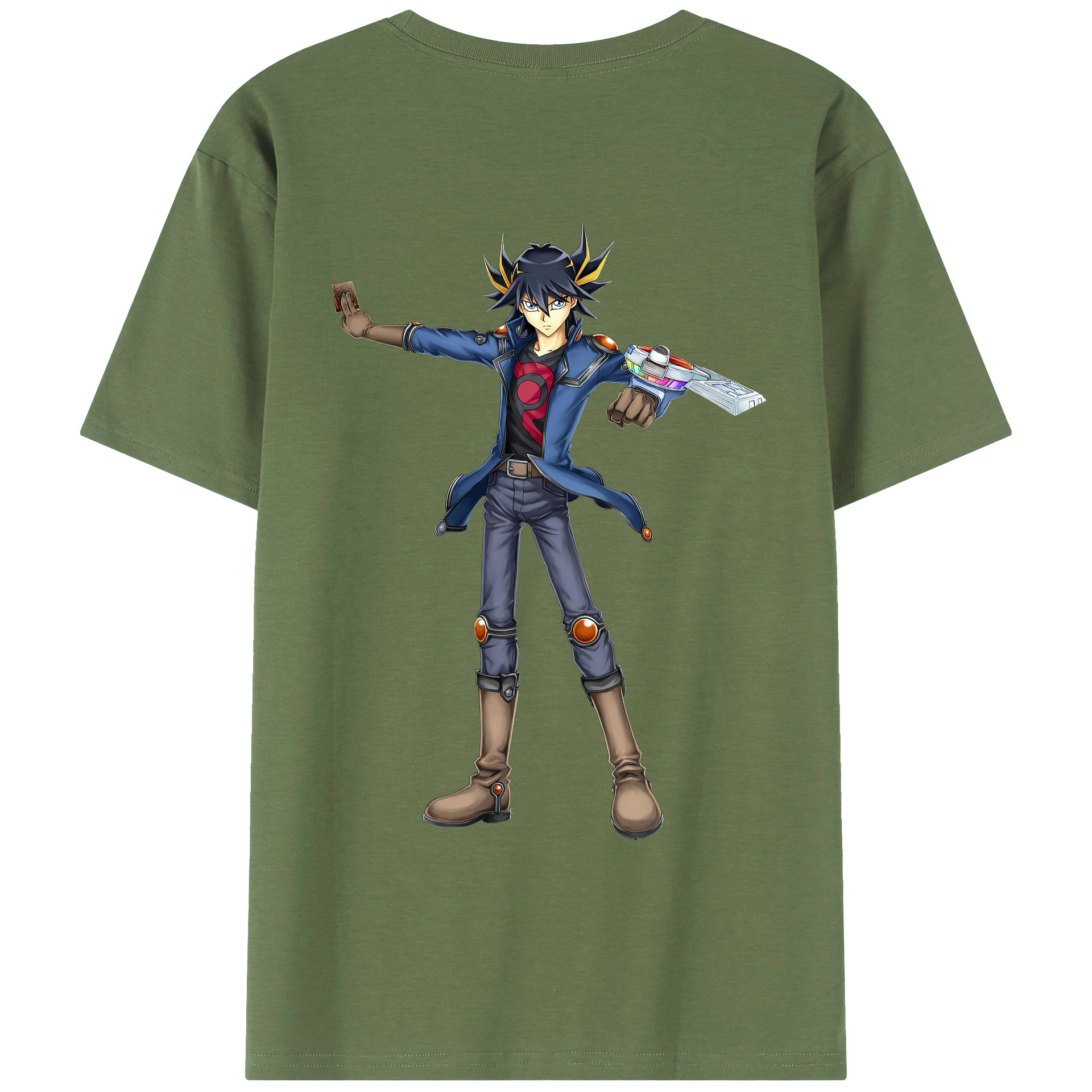 （画像用） 遊☆戯☆王 Yu-Gi-Oh! 綿100％ メンズ半袖Tシャツ（バックプリント） 通気性